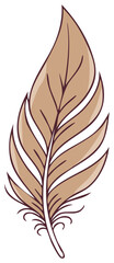 Fototapeta premium Elegant Beige Feather Illustration with Detailed Texture and Decorative Design Elements, Ideal for Nature Inspired Graphics