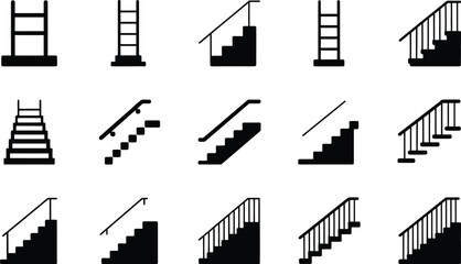 Stairs and ladder icons