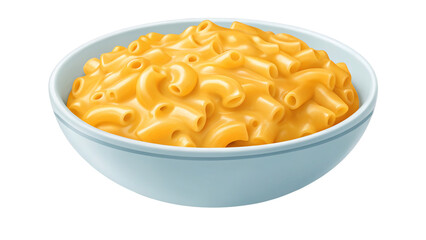 A bowl of creamy mac & cheese isolated on transparent background, a classic comfort food for lunch or dinner