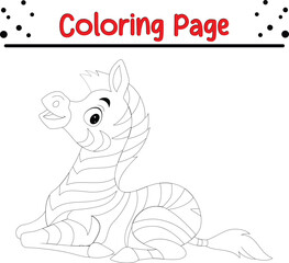Cute Zebra animal coloring page