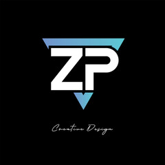 ZP Letter Logo in Triangle -Modern Gradient Monogram for Branding & Identity Design