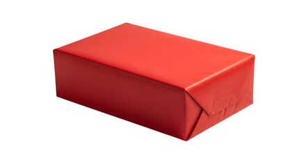 Red gift box isolated on transparent background