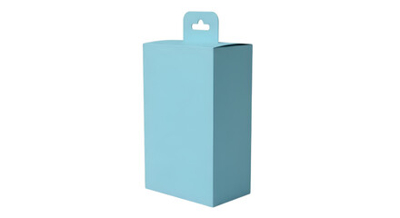 Blue box isolated on transparent background for product packaging