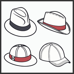 Cartoon icon of a straw hat isolated