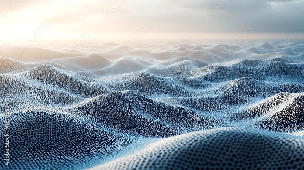 Poster abstract textured undulating surface.