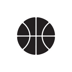 Black basketball icon with white lines sport game