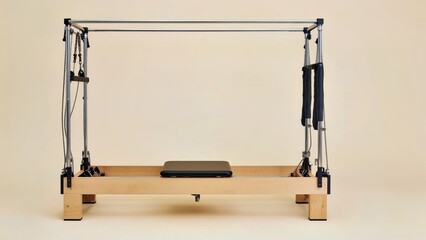 Pilates Reformer. Machine amazefan Vibration princess Push up board Therabody lifepro ritfit Jayflex Wooden with black straps and platfo