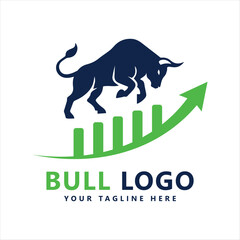 Bull logo design minimal modern bull logo