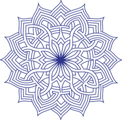 Intricate black mandala icon with geometric patterns