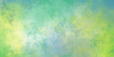 Colorful abstract watercolor paint on grunge paper with a vintage light blue and orange sky pattern