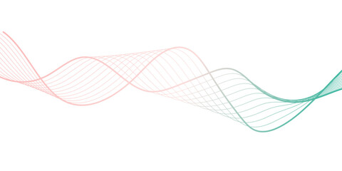 Abstract background with smooth aqua-blue and pink flowing wave lines on a clean white backdrop wave design.