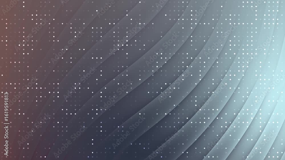 Poster abstracts twirls blink dot abstract tech background animation with flowing dots and curved lines for