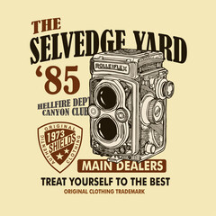 vintage retro poster with a camera 