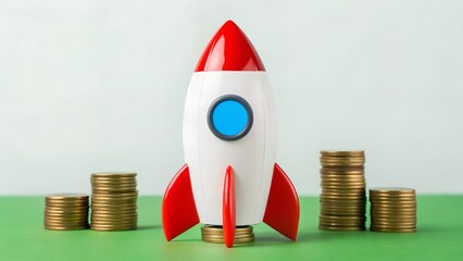 Investment Launch – Financial Growth, Rocket Startup, Wealth Boost, Abstract, Economy, Conceptual, Success