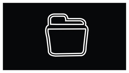 Minimal icon of a folder, used for file storage, directory navigation, or organizing content. Perfect for digital UI layouts.