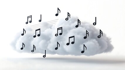 music notes in cloud