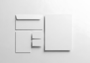 Clean White Stationery Mockup with Envelope Letterhead and Business Cards