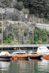 Small harbour marina in Arendal in southern Norway