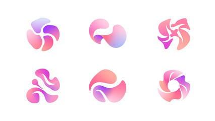 Abstract Gradient Fluid Shapes Collection.