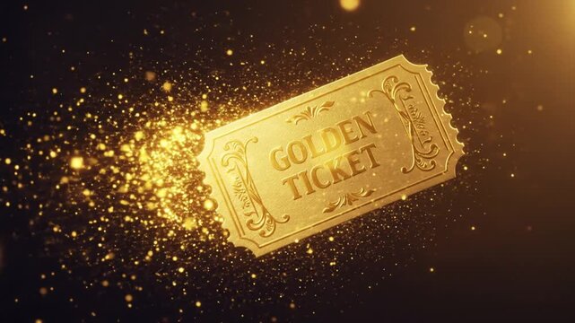 Golden ticket graphic design for achievement or award