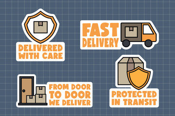 Logistics and Shipping Quotes Sticker Pack Illustration