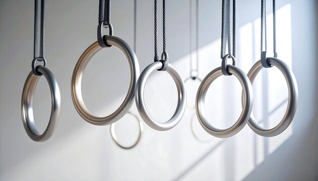 Gymnastic rings hanging - Powered by Adobe