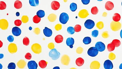 Abstract pattern of colorful circles on white