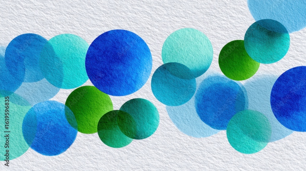 Poster abstract watercolor circles creating harmonious pattern
