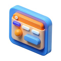 Stylized 3d render of a retro game controller