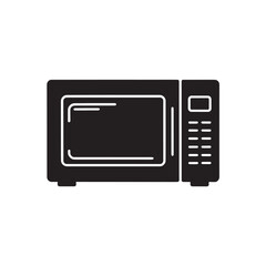 Black microwave oven appliance with digital display and door kitchen cooking