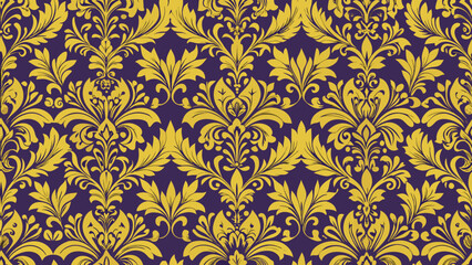 vector illustration seamless damask wallpaper pattern. Vintage element background for screen printing, paper craft printable design, wedding invitation cover, stationery,backgrounds, damask,