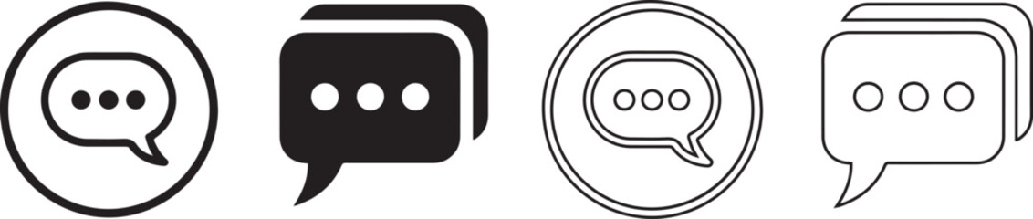 chat icon. comment, message, speech bubble symbol. vector art and illustration