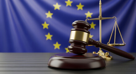 European Union Law and Justice: Gavel and Scales of Justice