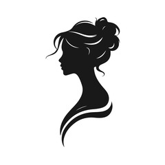 Elegant woman silhouette, female profile vector, beauty salon logo, lady face outline, stylish girl head design	