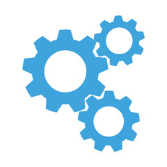 Fototapeta premium Interlocking Blue Gears Symbolizing Progress and Collaboration