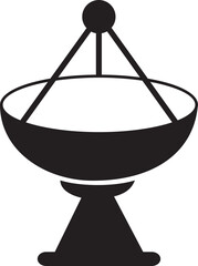 Satellite dish icon, black vector of communication antenna group in flat style, radar signal transmitter receiver symbols, wireless broadcast network element isolated on transparent background.