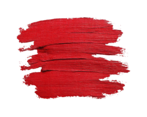 Vibrant red paint stroke creative digital abstract environment view isolated on transparent background, png