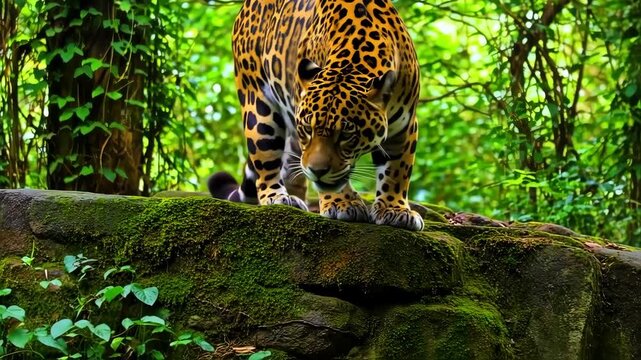 Leopard in the forest natural wildlife