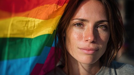A determined woman stands confidently at a protest, showcasing her commitment to feminism and equality.