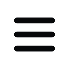 Obraz premium Minimalist Hamburger Menu Icon with Rounded Bars – Isolated UI Symbol for Navigation Buttons and Mobile Applications