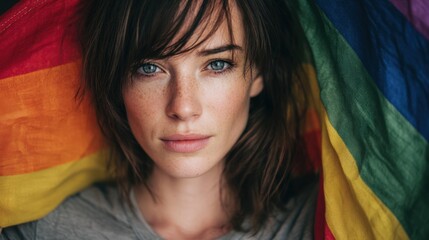 A determined woman stands confidently at a protest, showcasing her commitment to feminism and equality.