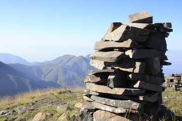hiking in the mountains
