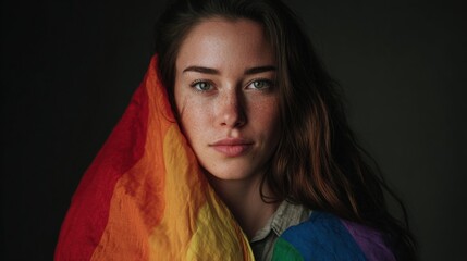 A determined woman stands confidently at a protest, showcasing her commitment to feminism and equality.