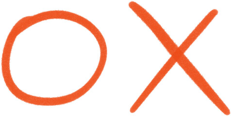 Red Marker Textured, O X Mark, Sign, Graphic Resource, Design Element, isolated, PNG, Texture, Doodle