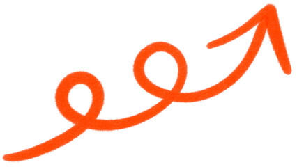 Red Arrow, Marker Textured, isolated, PNG, Doodle, Hand Drawn, Design, Resource, Graphic, Emphasis, Pointing, Decorative