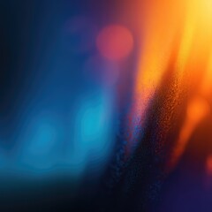 An abstract image featuring a blend of deep blue and vibrant orange hues, creating a dynamic interplay of light and shadow with blurred bokeh effects