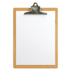 Wooden clipboard with blank white paper (1)