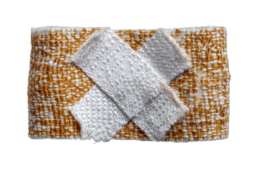 Applying a bandage to a wound in a home medical care view first aid isolated on transparent background, png