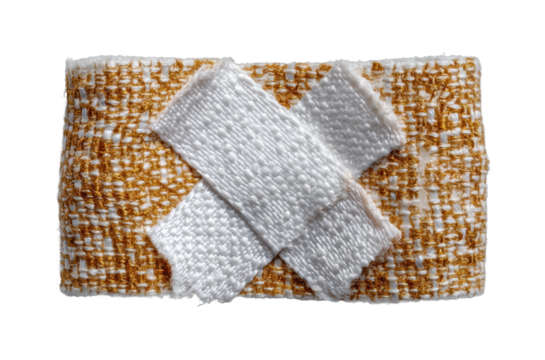 Applying a bandage to a wound in a home medical care view first aid isolated on transparent background, png