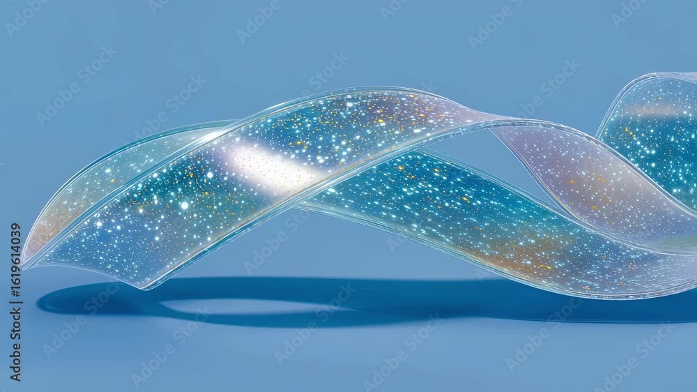 Poster an artistic portrayal of a flowing gallium nitride ribbon emphasizing its versatility and future app